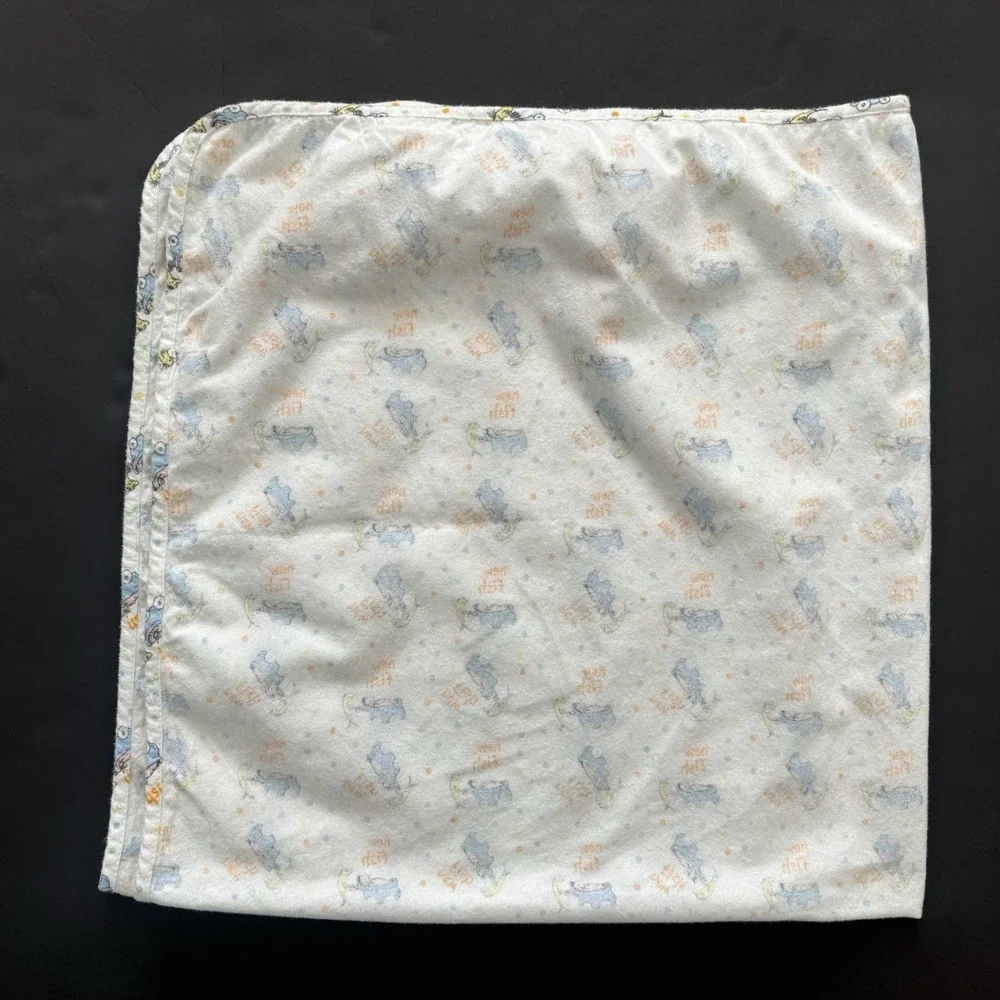 Dr Seuss Nursery Baby Blanket Cotton Flannel Swaddle New Fish Print Trend Lab